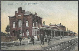 Aulnois-Quévy - La Gare/De Statie - La Frontière Franco-Belge. - Quevy