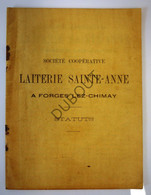 FORGES Lez Chimay - Société Coopérative Laiterie Sainte Anne - Statuts (W9) - Anciens