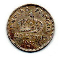 France  -  20 Centimes 1867 BB -  état  TTB - Andere & Zonder Classificatie