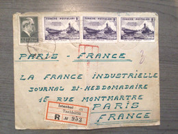 Lettre Recommandée ISTAMBUL à PARIS 1946 - Cartas & Documentos