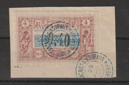 Cote Des Somalis 1899-1900 Vues Diverses De Djibouti Surchargé 22 Oblit. Sur Fragment - Used Stamps