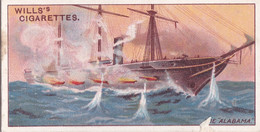 Celebrated Ships 1911 - Wills Cigarette Card - Celebrated Ships - 19 The Alabama, Confederate States - Wills