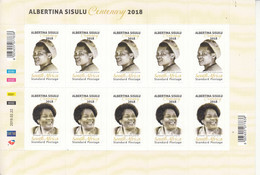 2019 South Africa Albertina Sisulu   Miniature Sheet Of 10 MNH - Neufs