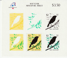 NOUVELLE ZELANDE - BLOC N°66 ** (1989) Philexfrance : Oiseaux - Blokken & Velletjes