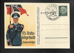 DR Ak NS Reichskriegerbund Fahnenträger SSt Kassel - War 1939-45