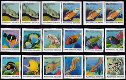 Marshall Insel, 1988, 150/61 A+D, MNH **,   Freimarken: Fische. - Marshall