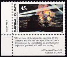 Marshall Insel, 1989, 245, MNH **, Geschichte Des Zweiten Weltkrieges (II): Versenkung Der HMS „Royal Oak“. - Marshall