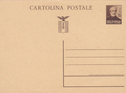 REPUBBLICA SOCIALE - ITALIA - CARTOLINA POSTALE C. 30 - GIUSEPPE MAZZINI - Postwaardestukken