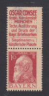 Bayern - Zusammendrucke: 1912, Waagerechter Zusammendruck 10 Pfg. Luitpold Mit Reklame, Publicité, Advert - Bavaria