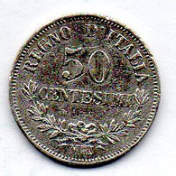 ITALIA, 50 Centesimi, Silver, Year 1863-M, KM #14.1 - 1861-1878 : Víctor Emmanuel II