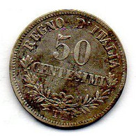 ITALIA, 50 Centesimi, Silver, Year 1863-T, KM #14.3 - 1861-1878 : Víctor Emmanuel II