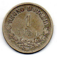 ITALIA, 1 Lira, Silver, Year 1863-M, KM #15.1 - 1861-1878 : Víctor Emmanuel II