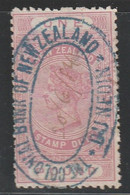 NOUVELLE ZELANDE - Fiscaux-Postaux N°17 Obl (1882-1914) 1 Pound Rose - Post-fiscaal