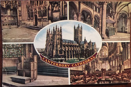 Cpsm, écrite En 1960, CANTERBURY Cathedral - Multi View Multivues: Scene Of Martyrdom, Archbishop's Chair ..... - Canterbury