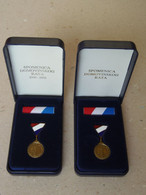 Croatia Army War Officer Testimonial Of Homeland War 1990 1992 Spomenica Orde Medal Medaille Medaglia Set Of 2 Type - Other & Unclassified