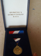Croatia Army War Officer Testimonial Of Homeland War 1990 1992 Spomenica Rat Memorial Enamel Medal Medaille Medaglia - Sonstige & Ohne Zuordnung