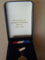 Croatia Army War Officer Testimonial Of Homeland War 1990 1992 Spomenica Rat Memorial Enamel Medal Medaille Medaglia - Other & Unclassified