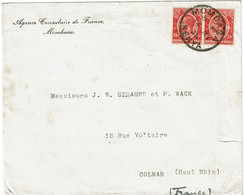 CTN74 - KENYA & OUGANDA LETTRE MOMBASA 14/5/1935 POUR COLMAR - Kenya & Uganda