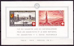 Schweiz Suisse Patria 1942: DON NATIONAL Zu WII17-18 Mi 410-411 ** MNH / Zu WII19 Mi Block 7 Yv BF7 * MLH (Zu CHF 90) - Blocks & Kleinbögen