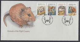 Ca0477 AUSTRALIA 1990, SG 1233-6  Animals Of The High Country, FDC - Cartas & Documentos