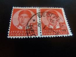 Roi Pierre II - Val 1.50 Anh. - Rouge Orangé - Double Oblitérés - Année 1939 - - Oblitérés