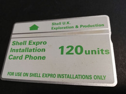 GREAT BRETAGNE  120 UNITS  L&G CARD  SHELL EXPRO INSTALLATION CARD PHONE /OIL PLATFORM  MINT     (443B)   **6171** - BT Emissions Etrangères