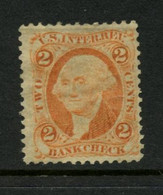 U.S.A. -   2c BANKCHEQUE Stamp. Unused. SCOTT #R2. Without Gum. - Revenues