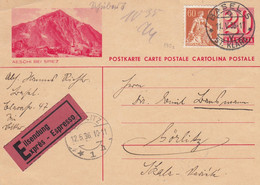 Suisse - Entiers Postaux - Carte Illustrée Aeschi Bei Spiez -  De Basel à Börlitz - 11/05/1936 - Interi Postali
