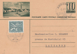 Suisse - Entiers Postaux - Carte Illustrée Amriswil -  De Amriswil à Lausanne - 02/06/1956 - - Entiers Postaux