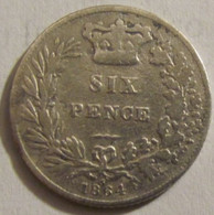 GREAT BRITAIN 6 Pence 1864 / Silver Genuine / Circulated / Die Number 5 / RARE - Other & Unclassified