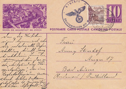 Suisse - Entiers Postaux - Carte Illustrée Baden - Basel Vers L'Allemagne - 05/04/1940 - Censurée - Postwaardestukken