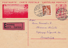 Suisse - Entiers Postaux - Carte Illustrée Bern -  De Zürich à Innbrück - 02/11/1934 - Exprès - Postwaardestukken