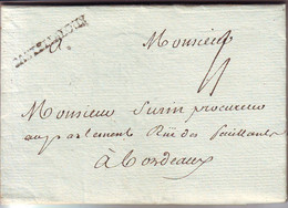 Lettre Ancien Regime Marque CASTELJALOUX , Lot Et Garonne , Texte Date 19 Oct 1789 , Lenain N° 3 ; TTB++++++ - 1701-1800: Precursores XVIII