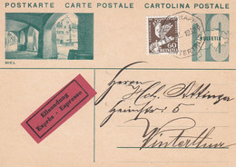 Suisse - Entiers Postaux - Carte Illustrée Biel - Telegraph Winterthur à Winterthur - 26/02/1932 - Exprès - Postwaardestukken