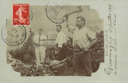 Giromagny * Carte Photo * Atelier De Bûcherons * Métier Bois Scierie * Rue Des écoles * 1909 - Giromagny