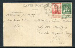 Belgique / France - Affranchissement Du Havre Sur Carte Postale En 1915 Pour Lyon ( Gouv. En Exil ) - Ref O 16 - Sonstige & Ohne Zuordnung