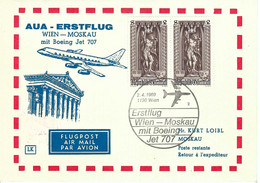 Österreich  - Austria,   AUA-Erstflug 216.  WIEN-MOSKAU (2.4.69) - Erst- U. Sonderflugbriefe