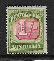 AUSTRALIA 1947 1s POSTAGE DUE TYPE E SG D128 MOUNTED MINT Cat £20 - Port Dû (Taxe)