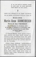 STOCKEM ..--  Mme Marie SCHNEIDESCH , Veuve De Mr Jean FISCHBACH , Née En 1873 , Décédée En 1961 . - Arlon