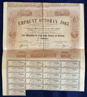 EMPRUNT OTTOMAN 1863 500 FRANCS (Turquie Obligation Turkey Loan Action Stock Share Bond - Autres & Non Classés