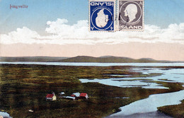 CPA -  ISLANDE - PINGVELLIR -  THINGVELLIR  ( Carte Avec Timbres) - IJsland