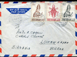 66992 Vaticano,circuled Cover 1963 To Burma Myanmar, Pope's Paul VI - Storia Postale