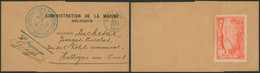 Bande Imprimée "administration De La Marine" + Cachet Construction Marine (Ostende) Et Vignette > Hollogne-aux-pierre - Erinnofilia [E]
