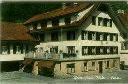 SWITZERLAND - HOTEL SONNE FLÜHLI LUZERN - VERLAG GLOBETROTTER GMBH - PROTOTYPE POSTCARD - 14 MAY 1957 (11698) - Flühli