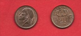 BELGIUM, 1953-1963, Circulated Coin, 20 Centimes, French Km146, C1668 - 20 Cents