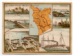 Chromo--PARIS-75--MONDICOURT--62-chocolat IBLED--Département  LA MANCHE-50...format  11.5 Cm X  8.5 Cm......à Saisir - Ibled