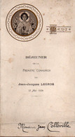V9 Sv  Menu Déjeuner De La 1ere Communion En 1934 Médaillon En Surépaisseur - Menus