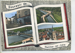 CPSM Fantaisie 45 CHATILLON Sur LOIRE Souvenir "Livre" Avec 4 Vues Place Clémenceau Eglise Pont Loire Canal - Chatillon Sur Loire