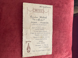 Menue Aviation Promotion Mistral Esta Arts Et Métiers 1947-48 Gutman Manuscrits Autiographe Dîner  Pub Perrier - Menú