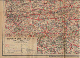 CARTE PLAN 1922 - 33,5 X 34,5 Cm - CHAMPAGNE ARDENNE - ROUTE NATIONALE - CHEMINS De FER - CHEF LIEU De CANTON - Cartes Topographiques